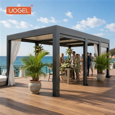 Pèrgola d'alumini gris de luxe